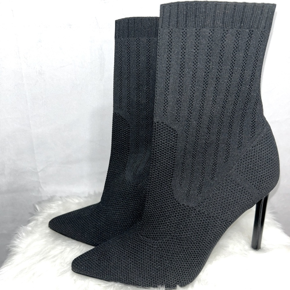 Steve Madden Discreet Black Sock Boot
